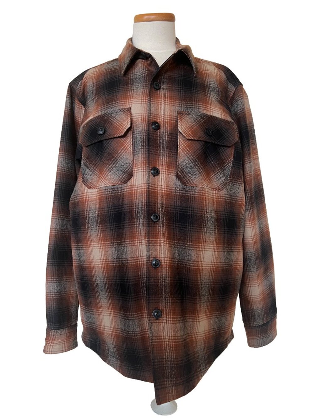 Pendleton Brown Plaid Quilted Flannel Shacket Jacket L
